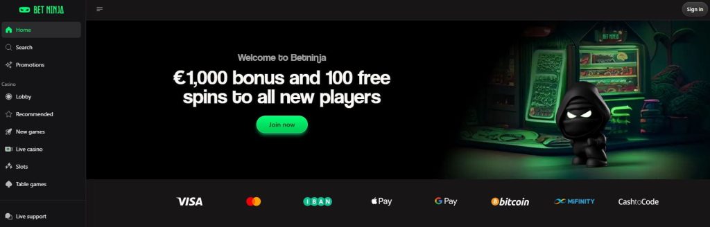 betninja casino bonus